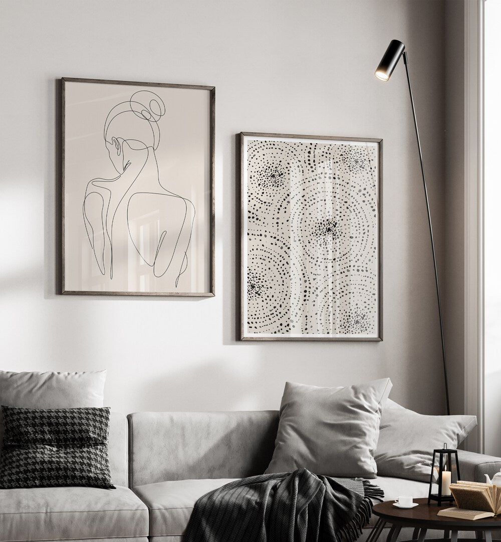 Stylish BOHO LINE ART GALLERY WALL showcasing minimalist prints, perfect for modern gallery walls in any space.