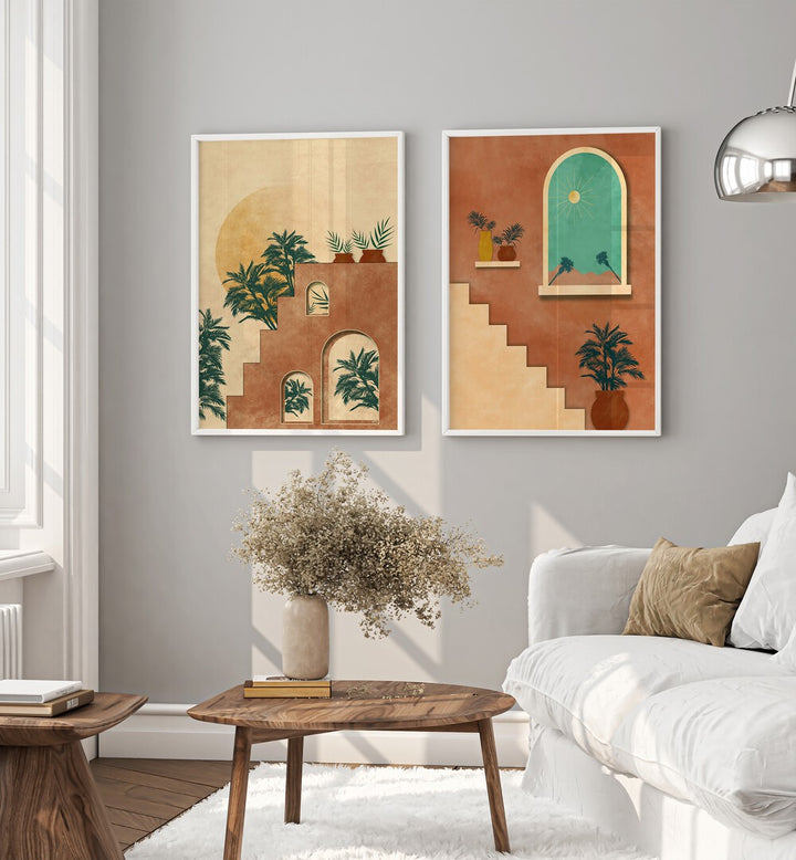 Stylish BOHO SUNRISE GALLERY WALL featuring framed art prints that enhance modern gallery walls with boho charm.