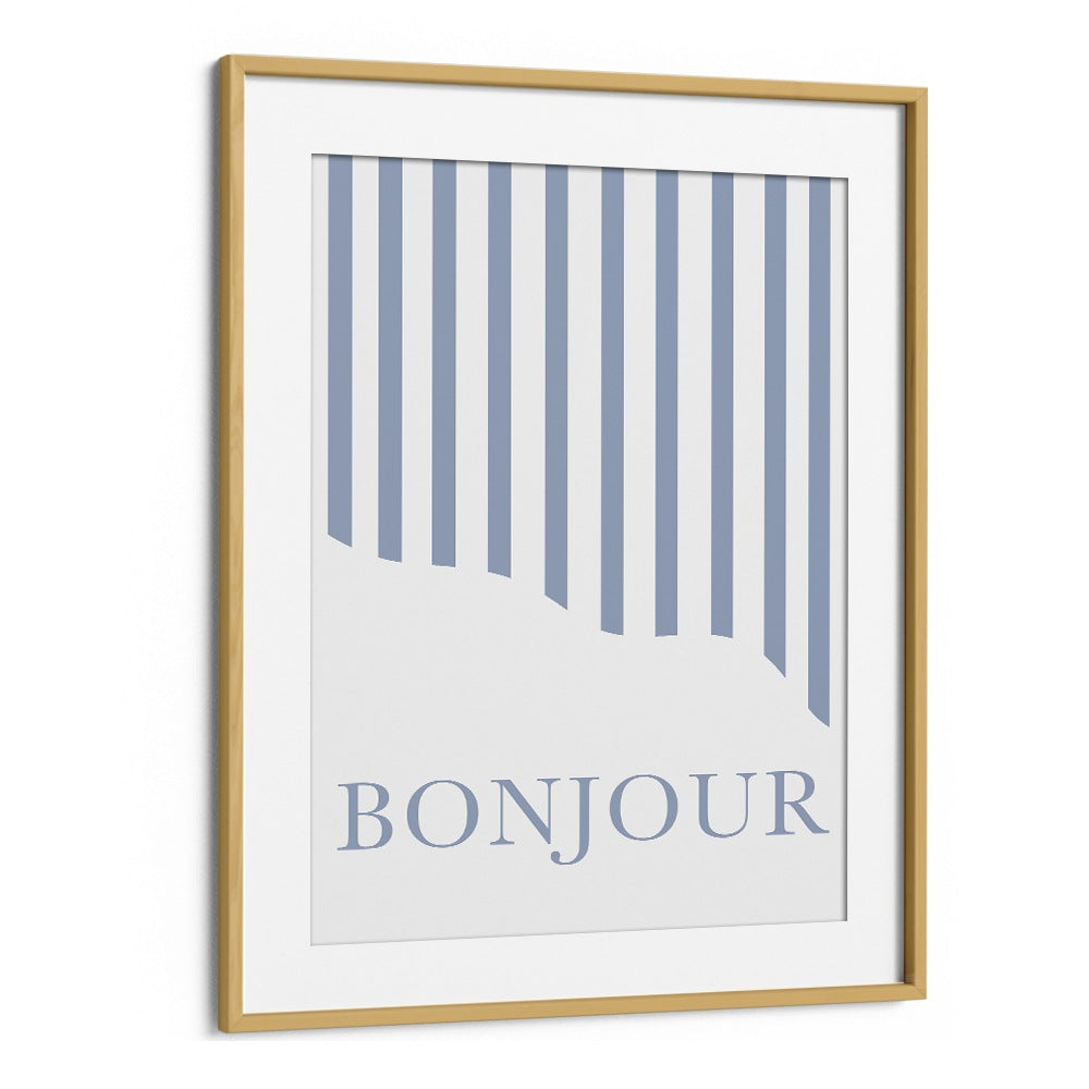Stylish BONJOUR, QUOTES poster in a chic oak frame, perfect for inspiring spaces by Grace Digital Art Co.