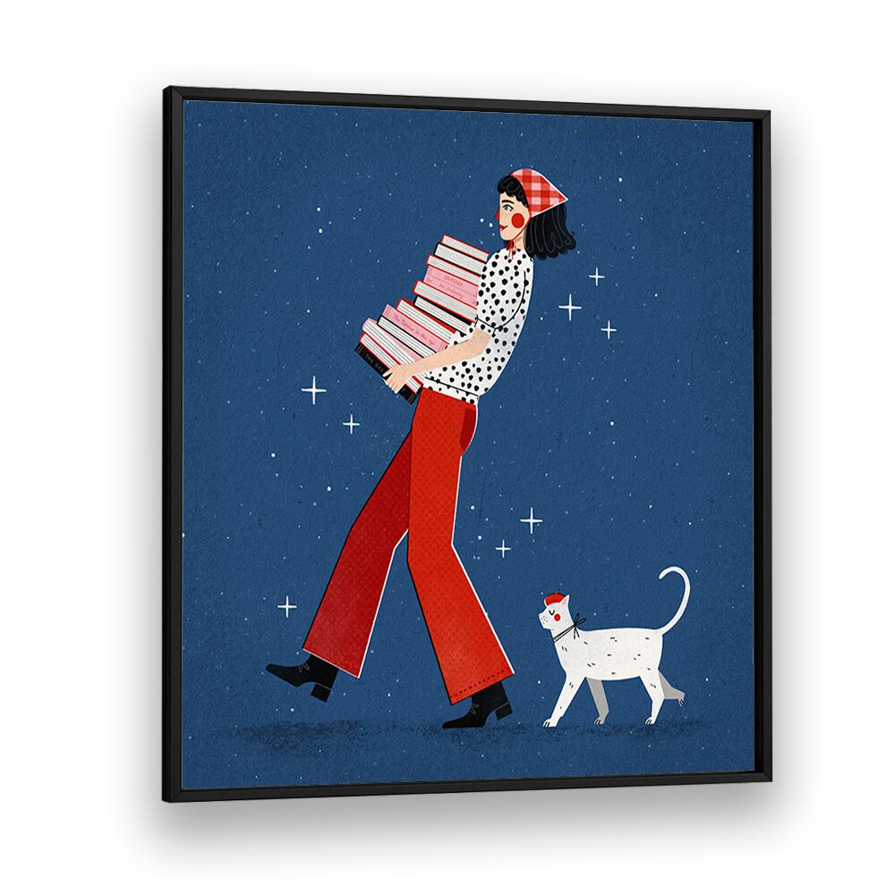 Bright and whimsical "BOOK LOVER, WALL ART PRINTS" by Julia Leister, perfect for any literature enthusiast's space.