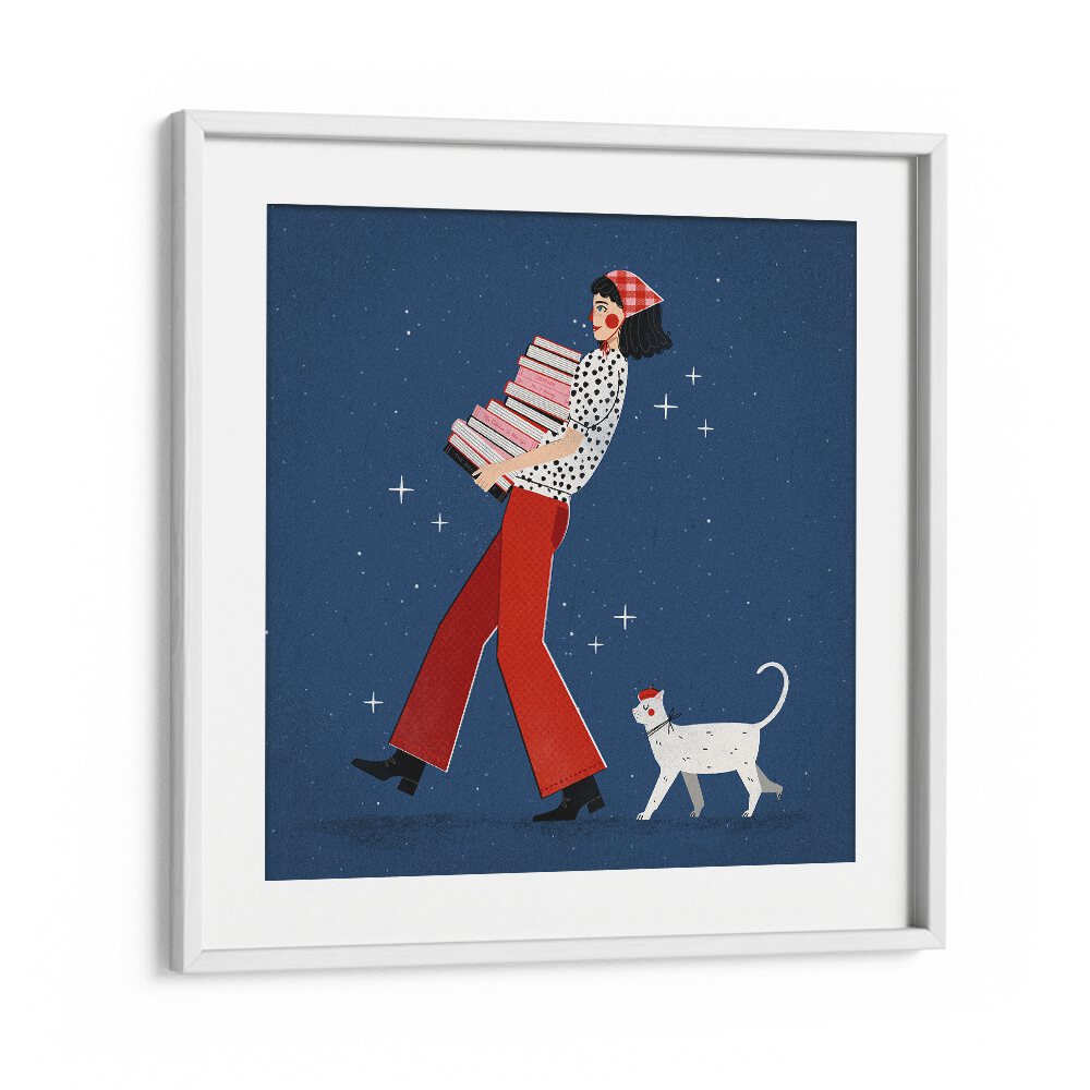 Charming BOOK LOVER, WALL ART PRINTS by Julia Leister adds a whimsical touch to any reading nook or literary space.