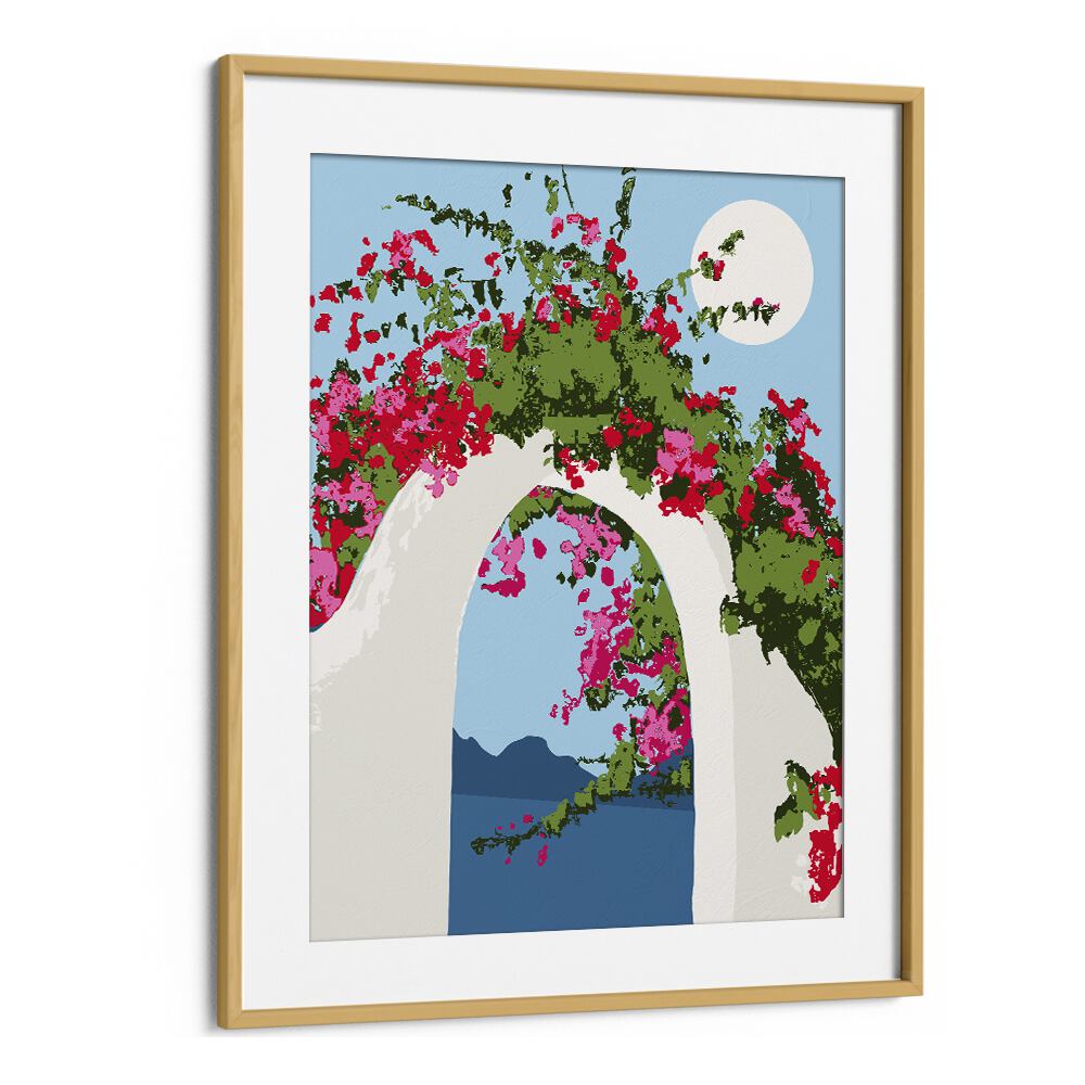 Stunning BOUGAINVILLEA VILLA, FLORAL FLOWER PAINTINGS by Uma Gokhale in a framed botanical art print. Perfect for decor.