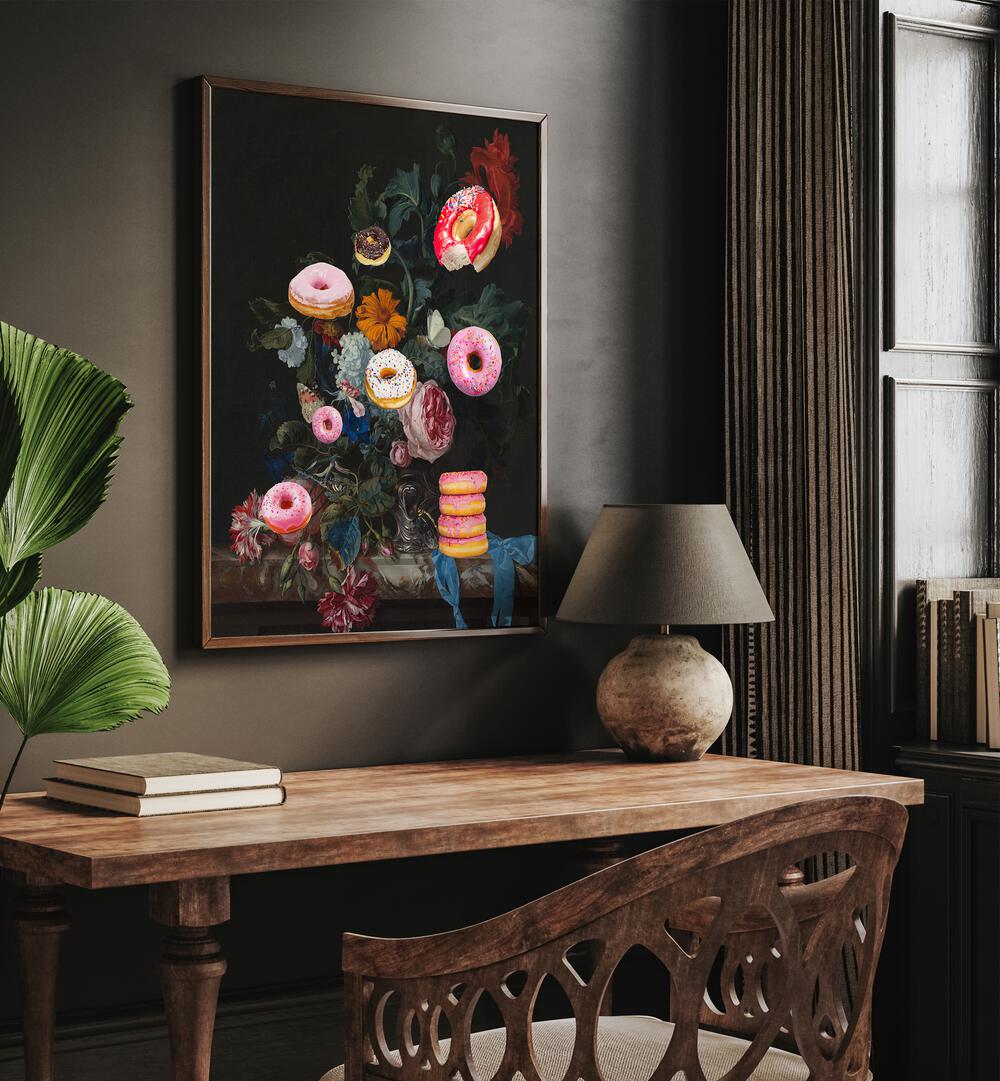 Whimsical BOUQUET OF DONUTS, ALTERED ART PRINTS by The Art Concept, perfect for brightening any space.