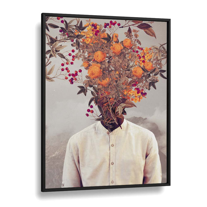 Vibrant floral headpiece in surreal art print "BRIGHT BLOOM" by Frank Moth, perfect for transforming your space.