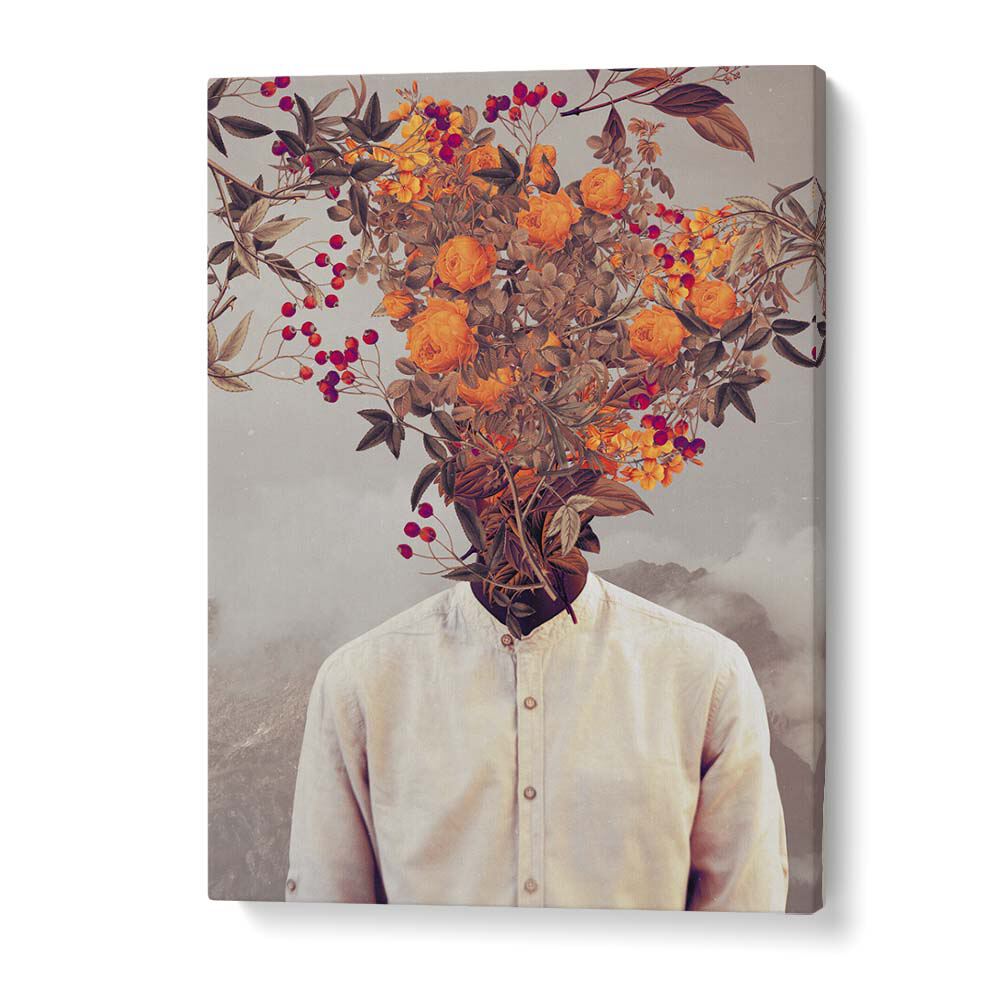 Transform your space with BRIGHT BLOOM , SURREAL ART PRINTS featuring floral headpiece art by Frank Moth.