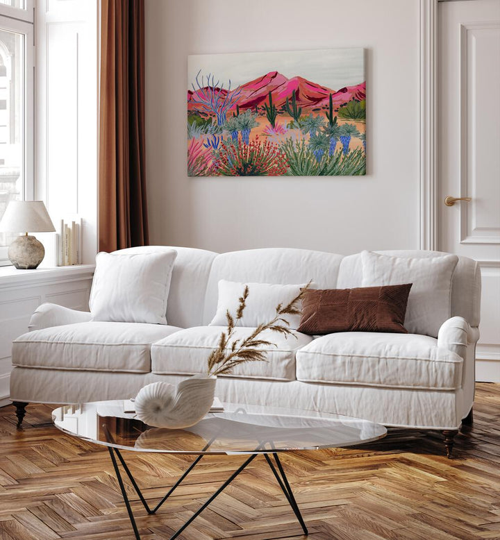 Bright Desert, landscape paintings by Sarah Gesek, enhance your space with vibrant desert colors and textures.