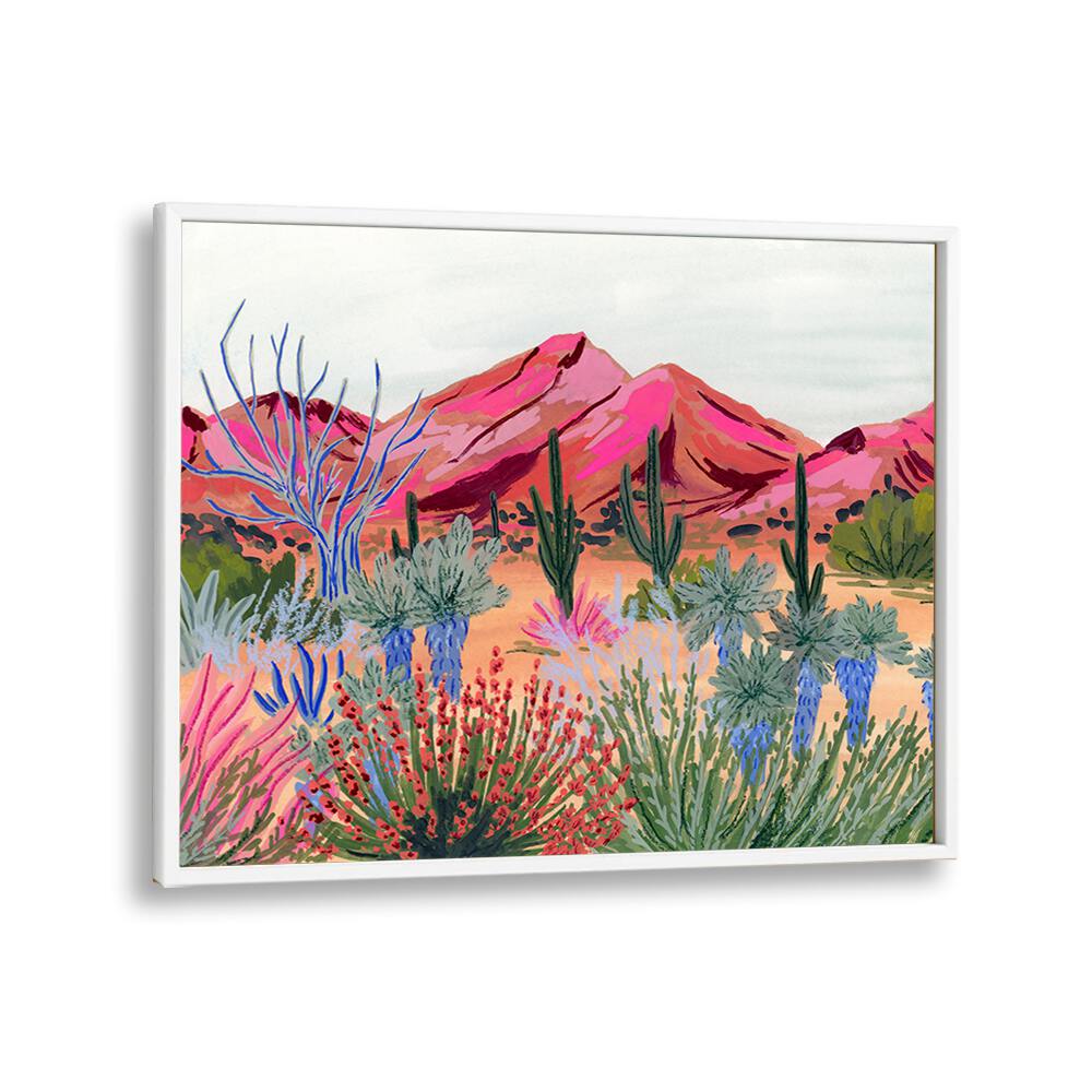 Vibrant "Bright Desert" landscape painting by Sarah Gesek, perfect for transforming your space with color and inspiration.