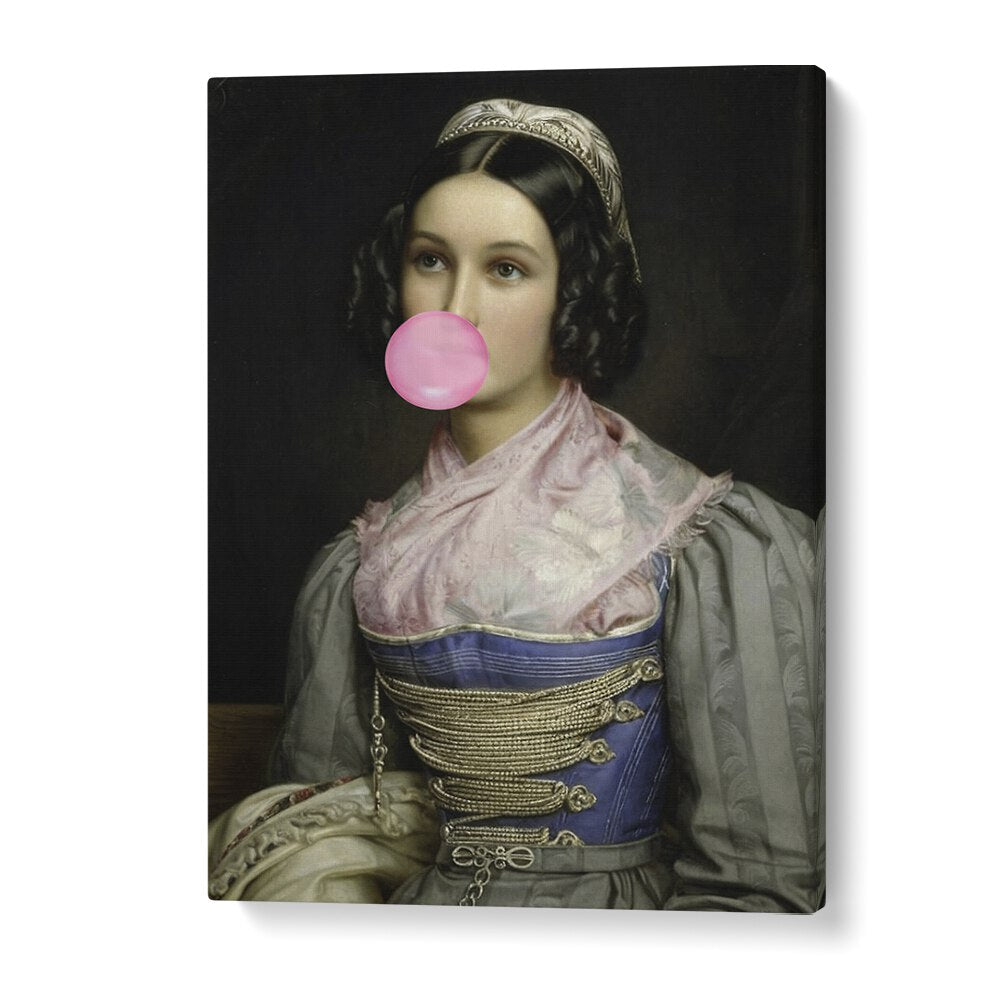 Bubble Gum Portrait, Altered Art Prints by The Art Concept adds modern elegance to your space with artistic brilliance.