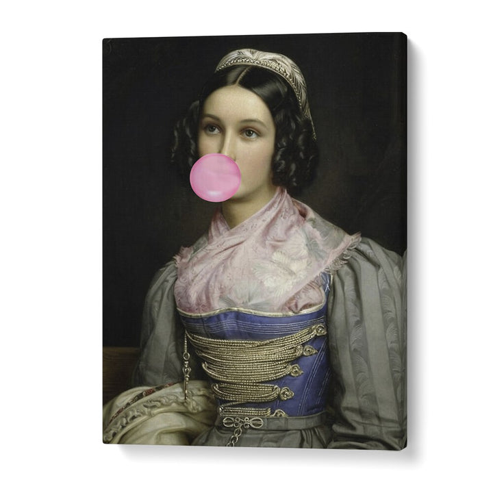 Bubble Gum Portrait, Altered Art Prints by The Art Concept adds modern elegance to your space with artistic brilliance.