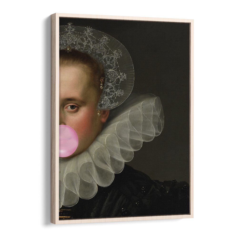 BUBBLE GUM QUEEN, ALTERED ART PRINTS by The Art Concept presents a unique blend of classic and modern artistry.
