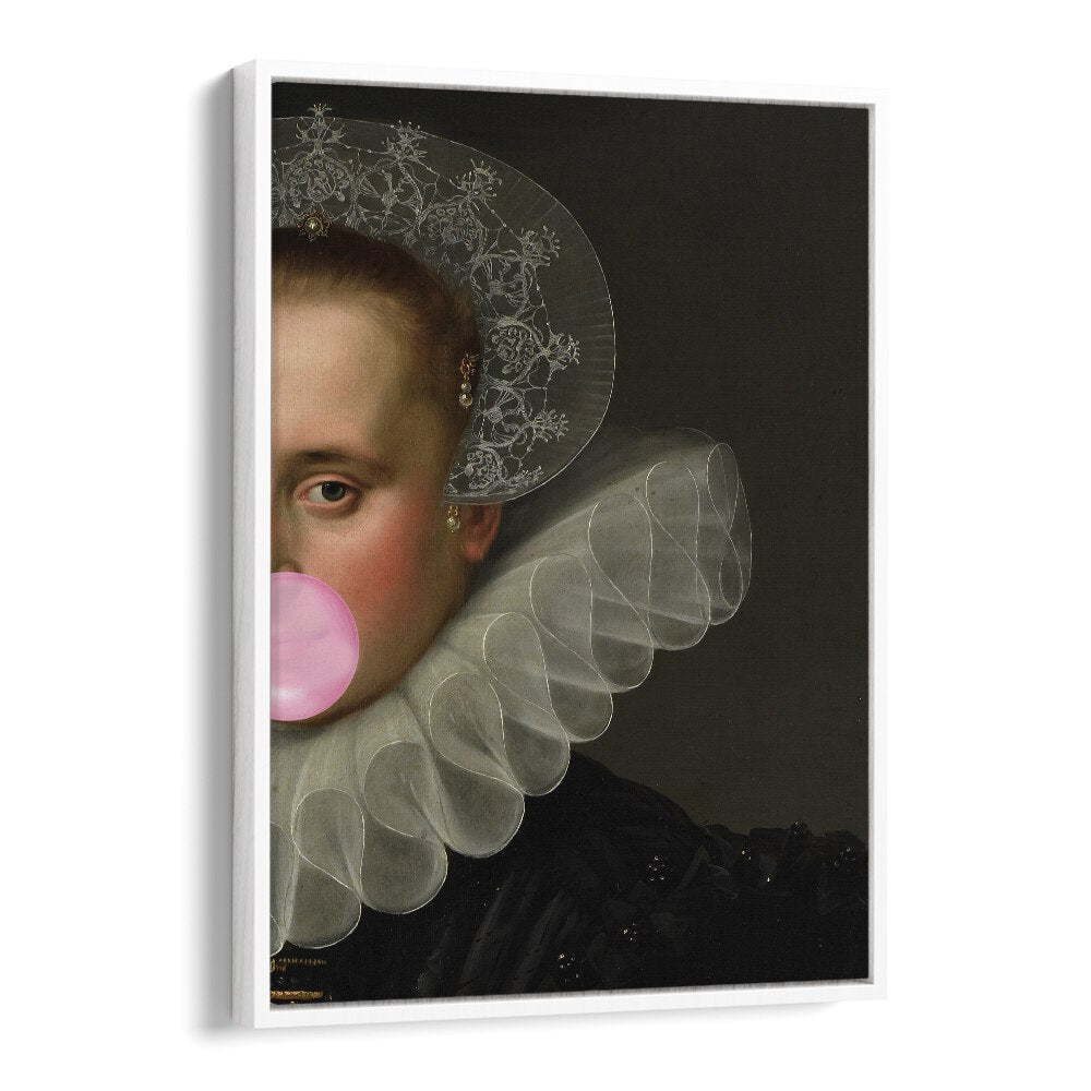 BUBBLE GUM QUEEN, ALTERED ART PRINTS features a unique blend of modern style and classic elegance by The Art Concept.