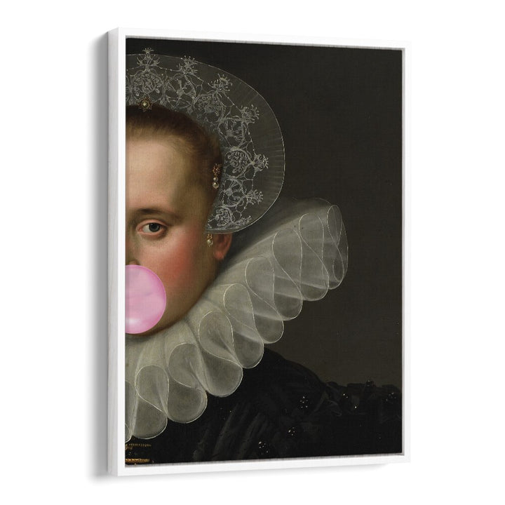 BUBBLE GUM QUEEN, ALTERED ART PRINTS features a unique blend of modern style and classic elegance by The Art Concept.