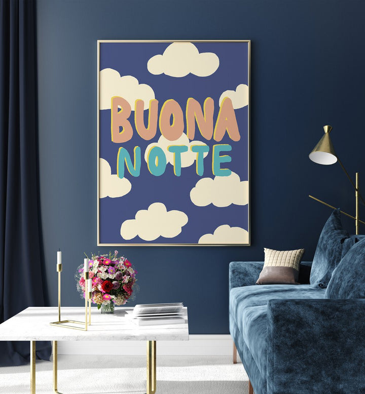 Colorful BUONA NOTTE I, QUOTES typography poster elevates your space with elegance and inspiration from Studio Dolci.
