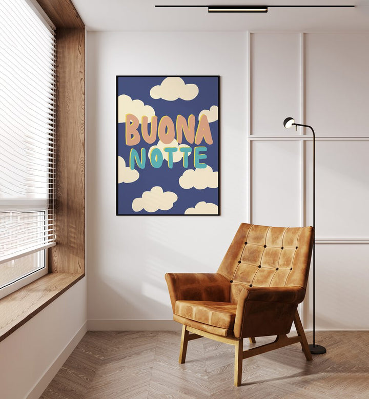 Colorful "BUONA NOTTE I, QUOTES" typography poster by Studio Dolci, perfect for inspiring your home decor.