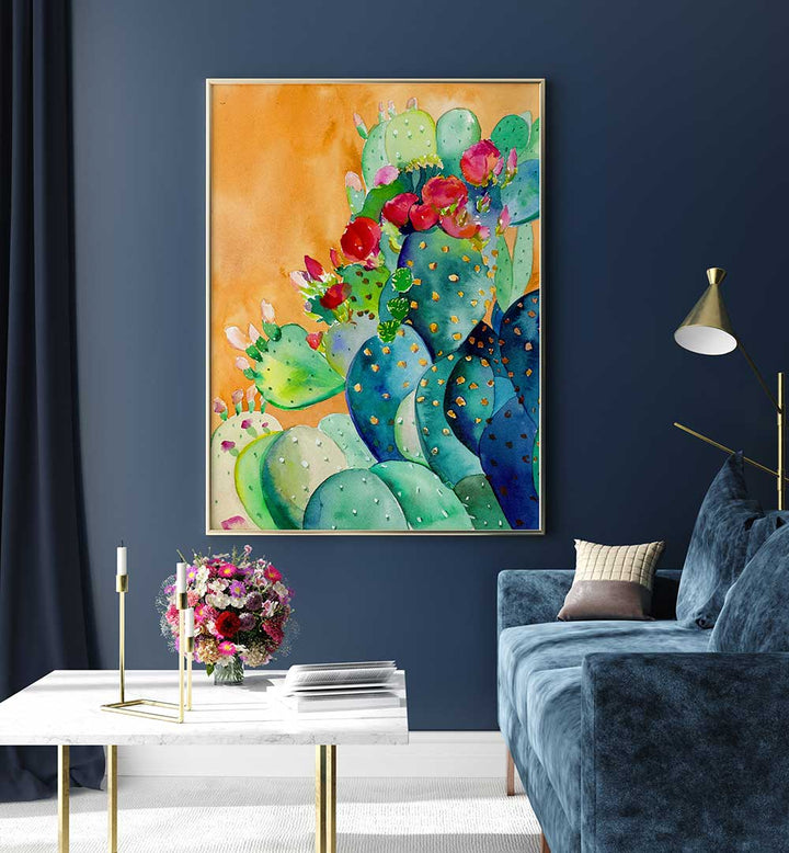 CACTUS GARDEN , FLORAL FLOWER PAINTINGS