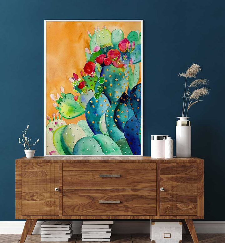 CACTUS GARDEN , FLORAL FLOWER PAINTINGS
