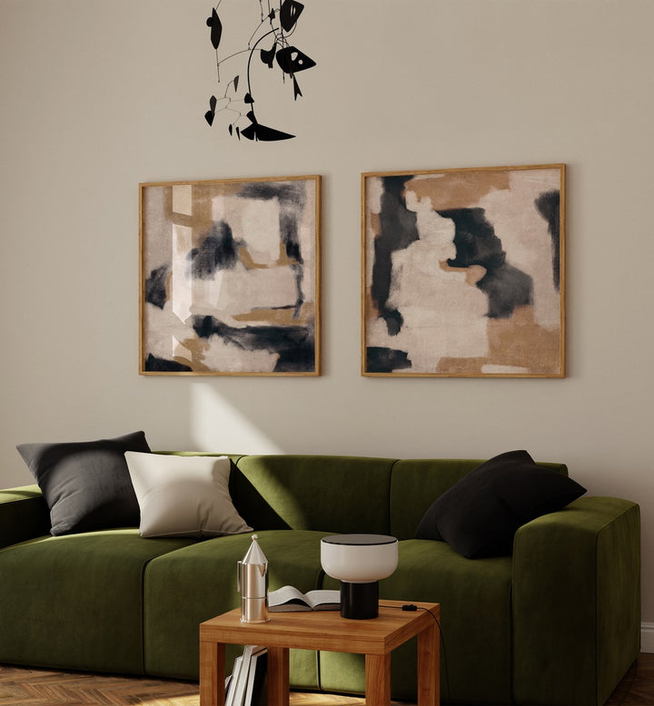 CANYON DRIFT SET, SET OF 2 PAINTINGS in serene abstract landscapes, perfect for elevating your living space decor.