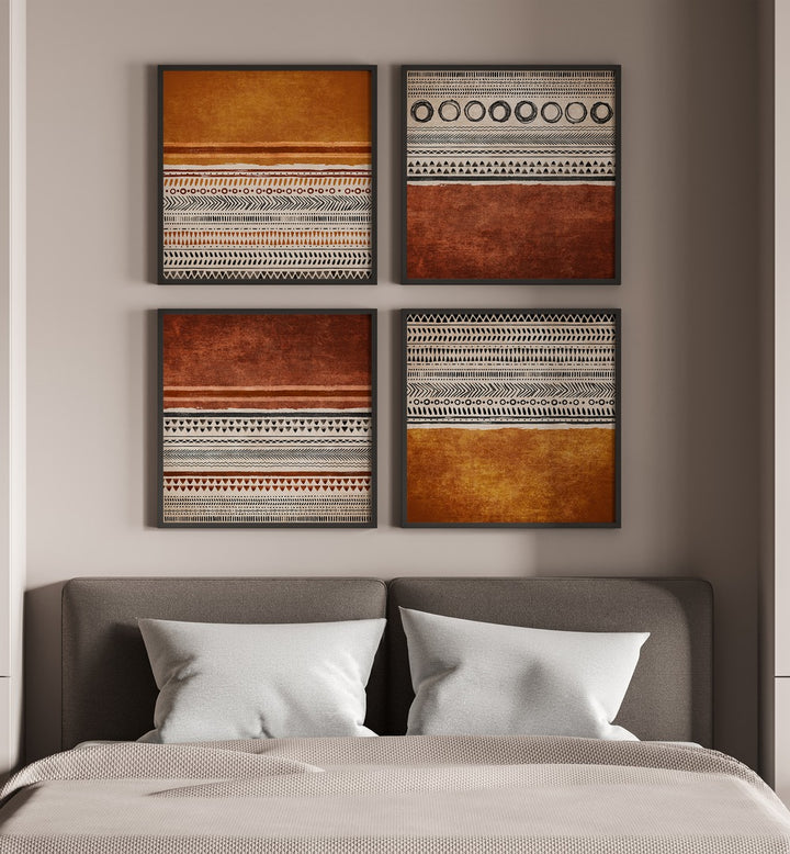Canyon Lands Gallery Wall at Asianmonk features four stunning framed prints in earthy tones, perfect for gallery walls.
