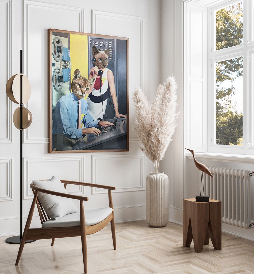 Whimsical CAT ESPIONAGE, SURREAL ART PRINTS by Vertigo Artography transform your space with creativity and charm.