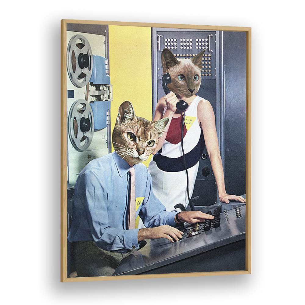 Whimsical Cat Espionage surreal art prints by Vertigo Artography, perfect for transforming your living space.