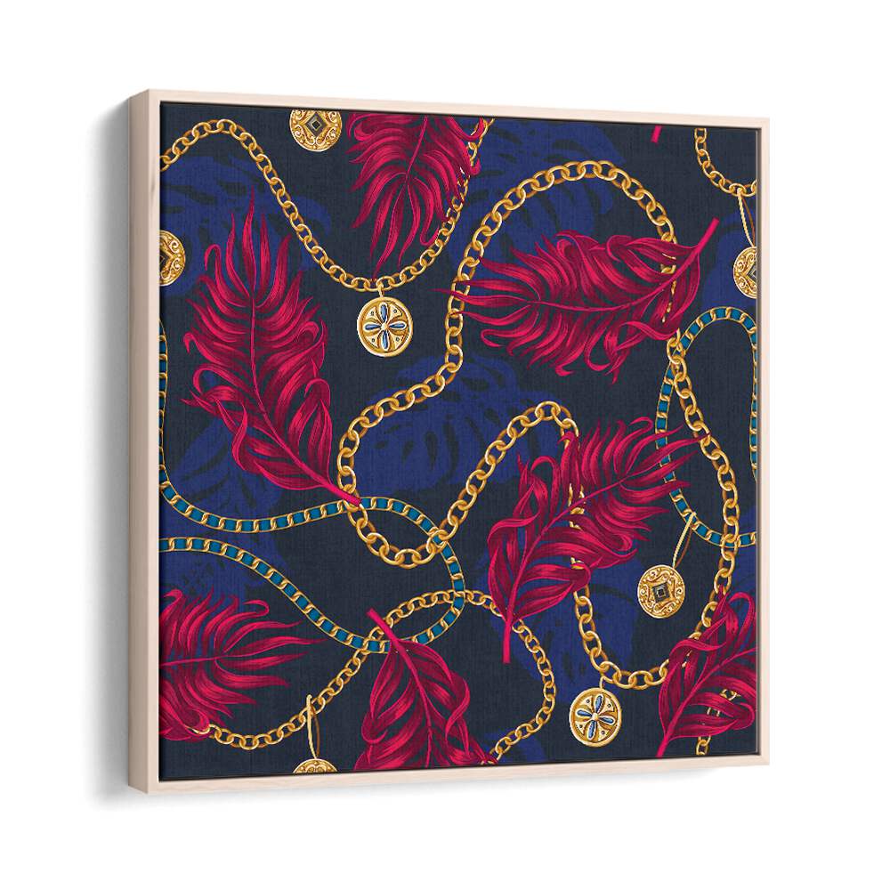 Vibrant CHAINS AND TROPICAL LEAVES, FLORAL FLOWER PAINTINGS bring tropical elegance to your home decor.