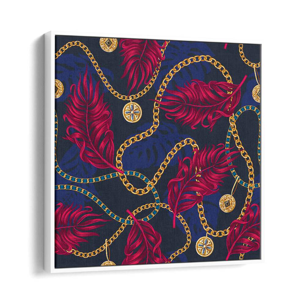 Vibrant CHAINS AND TROPICAL LEAVES, FLORAL FLOWER PAINTINGS enhance any space with tropical elegance. Transform your decor!