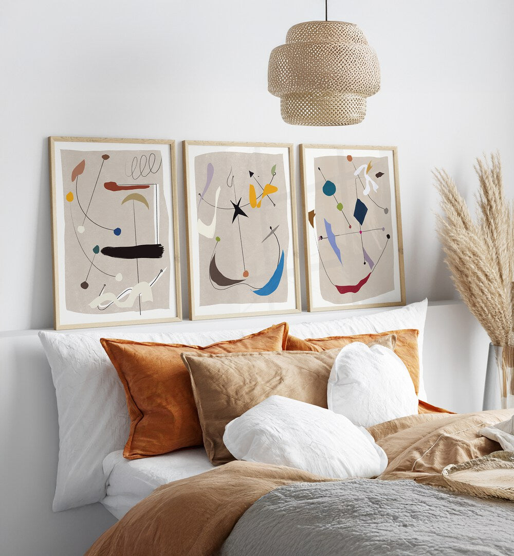 Enhance your decor with the CHARMS COMPOSITION SET, SET OF 3 PAINTINGS for a stylish and elegant living space.