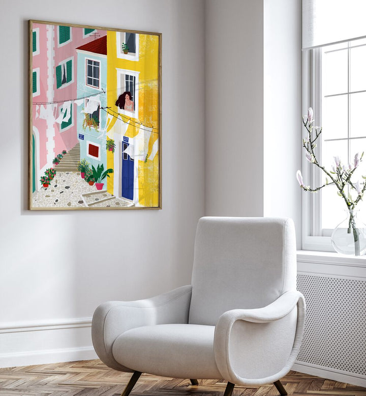 Bright, colorful CHILLIN, PORTRAITS artwork by Maja Tomjanovic enhances modern décor with a touch of elegance.