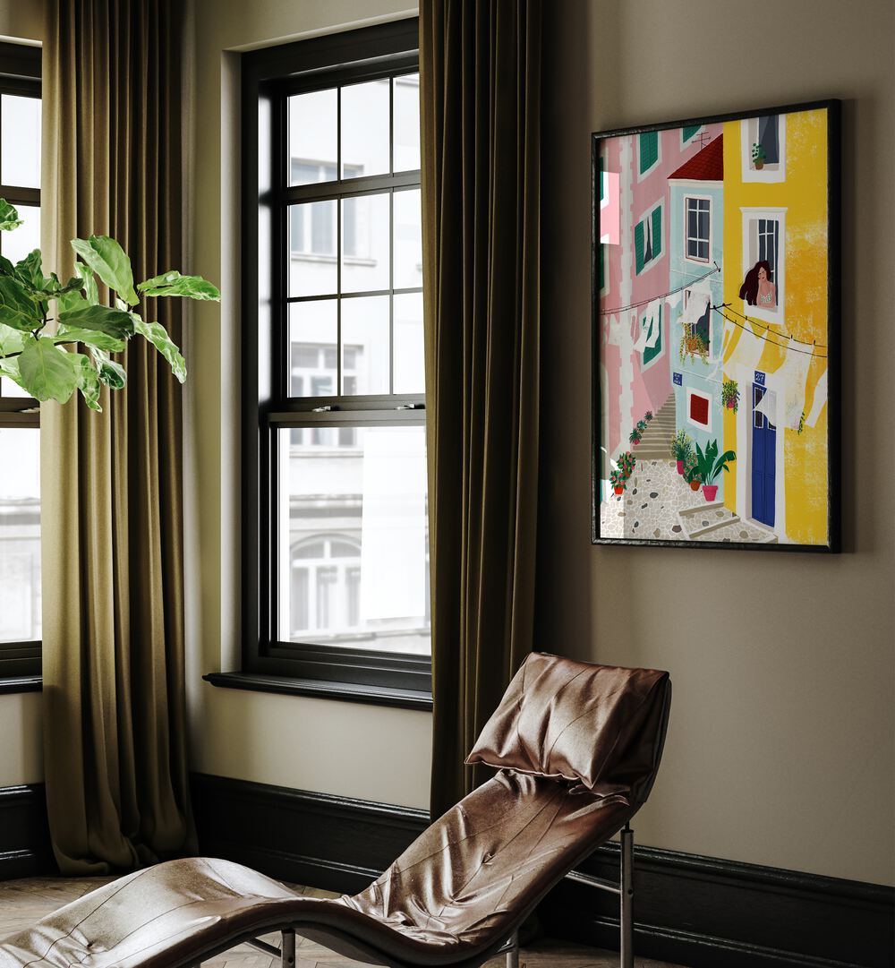Elevate your space with CHILLIN, PORTRAITS by Maja Tomjanovic, showcasing vibrant colors and captivating elegance.