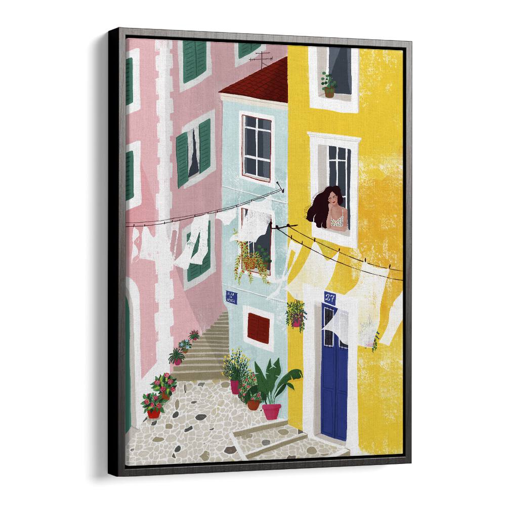 Elevate your space with CHILLIN, PORTRAITS by Maja Tomjanovic, showcasing vibrant street scenes and elegance.