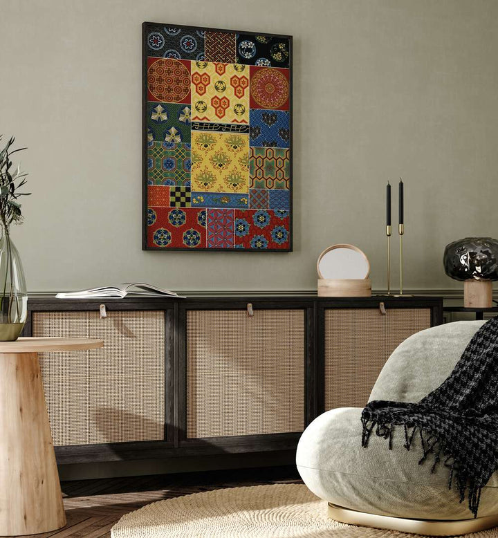 Exquisite CHINESE - JAPANESE PATTERN, JAPANESE PAINTINGS showcased in a modern interior, enhancing cultural elegance.