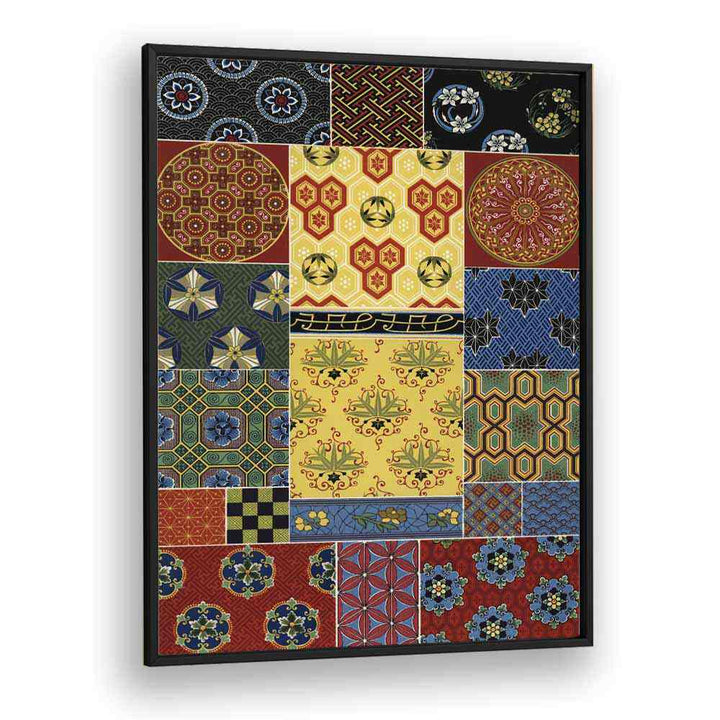 Colorful CHINESE - JAPANESE PATTERN, JAPANESE PAINTINGS framed art showcasing intricate designs and rich cultural heritage.