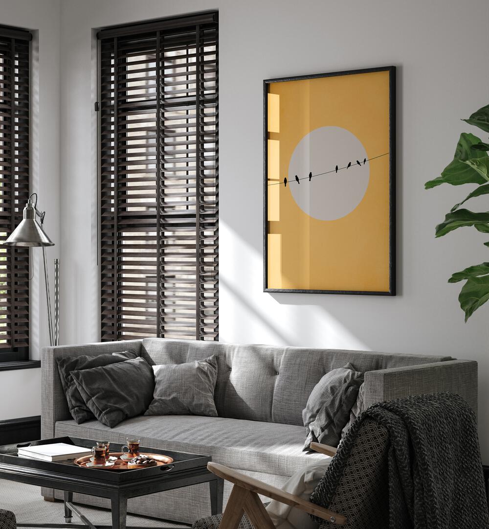 Minimalist "Chirping and Chilling" landscape paintings add serenity to your space with vibrant colors and design.