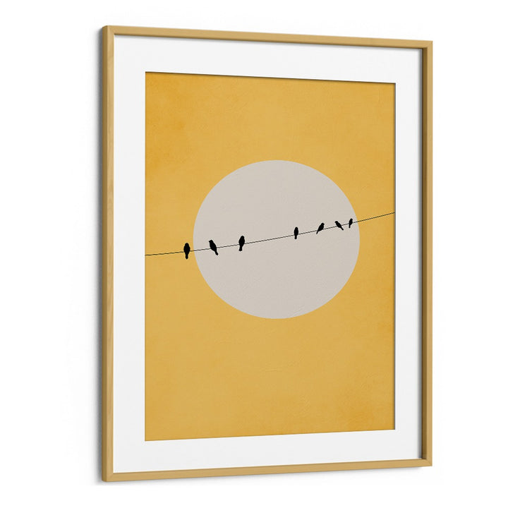 Elegant "Chirping and Chilling" landscape paintings with serene birds and sun, perfect for enhancing your space.
