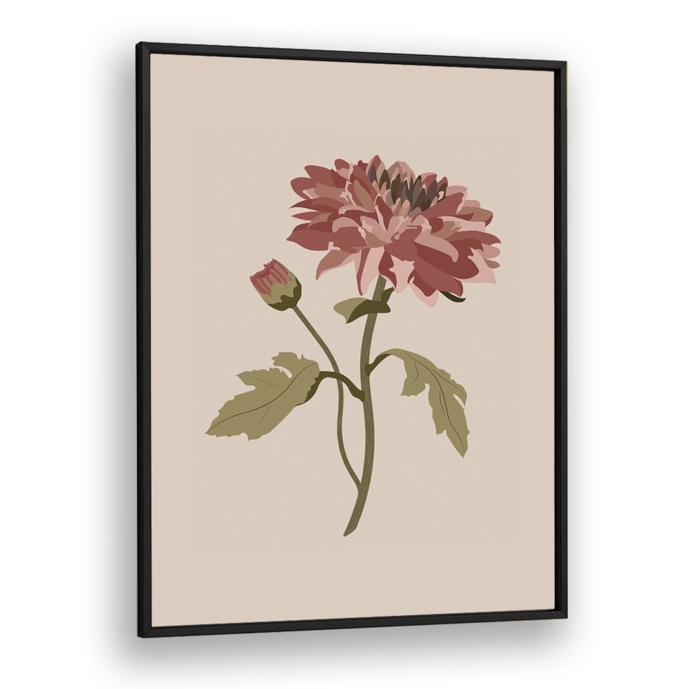 Vibrant pink CHRYSANTHEMUM FLOWER in elegant floral painting, perfect for enhancing any space with style.