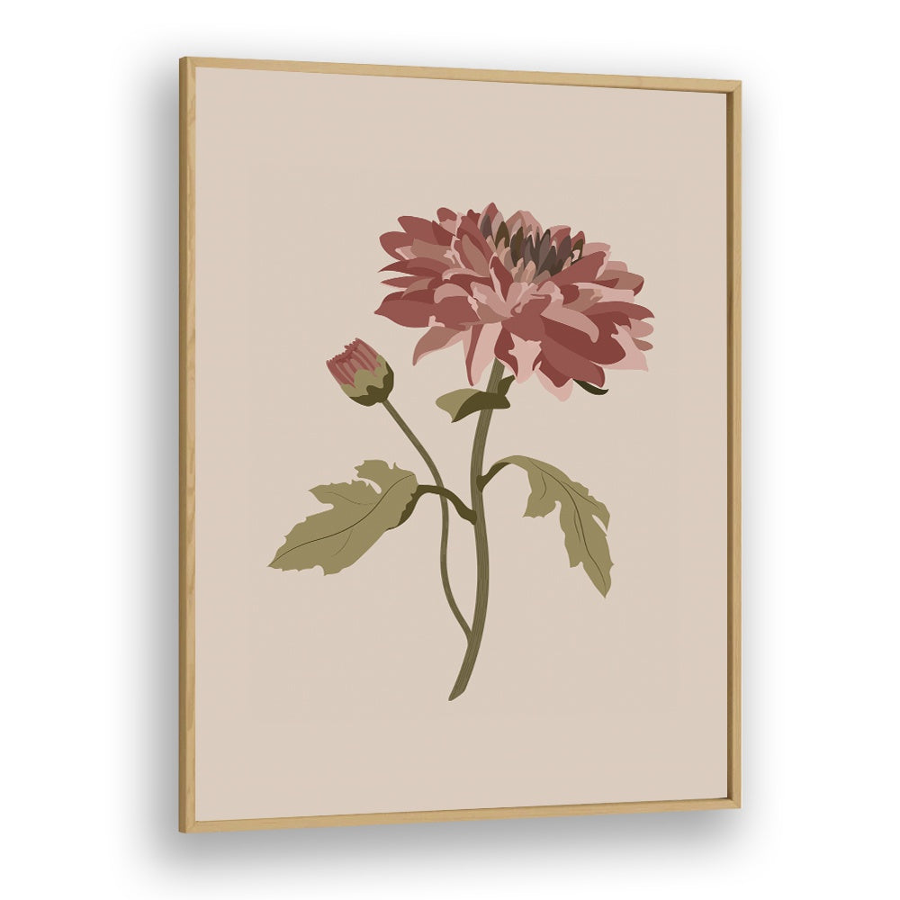 Vibrant pink chrysanthemum in an elegant frame, perfect for floral flower paintings to transform your space.