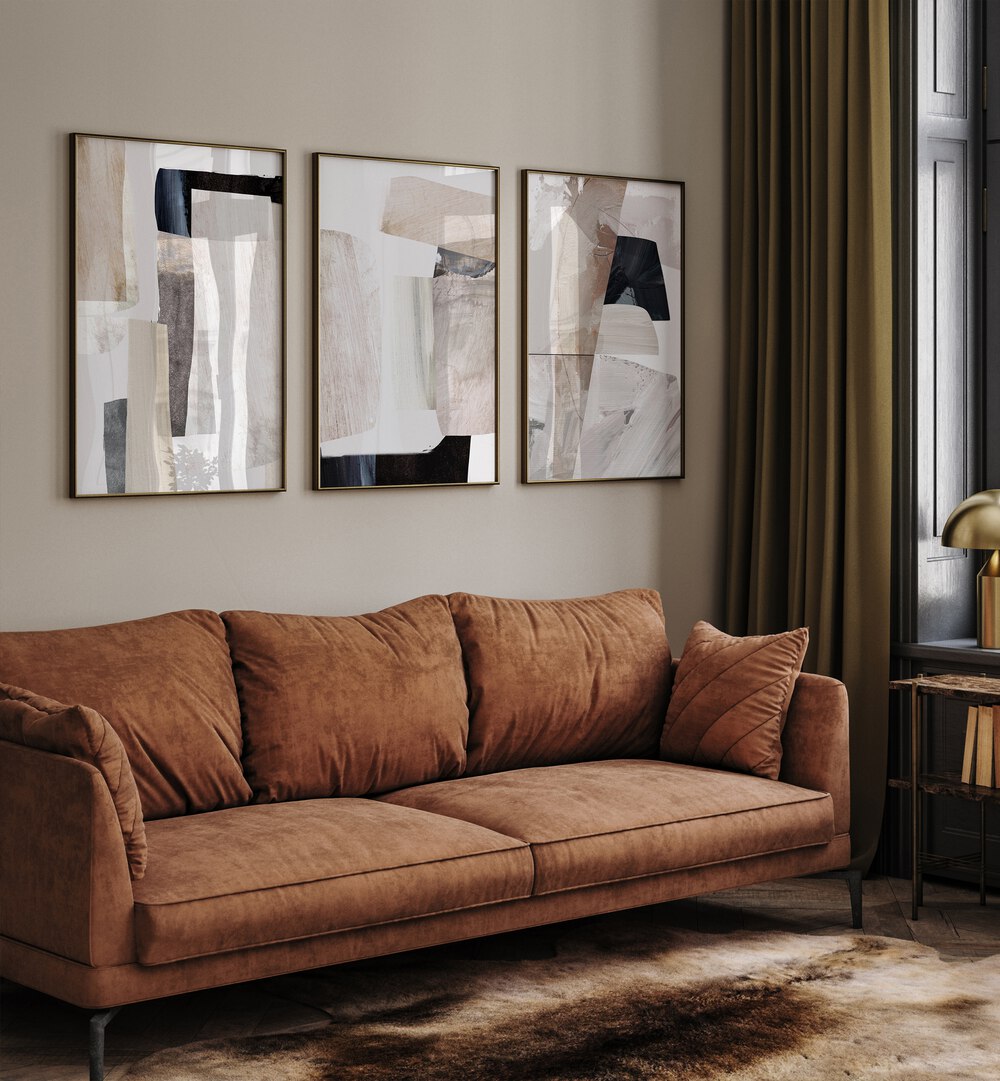 Elevate your decor with the CLAY CAVES SET, SET OF 3 PAINTINGS, showcasing stunning artistry and natural beauty.