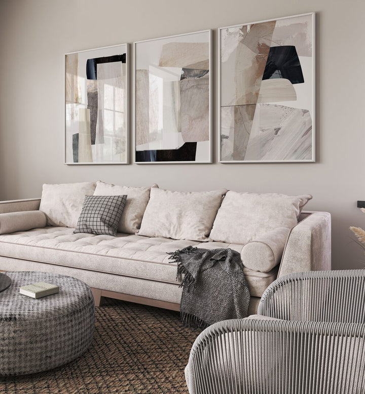 Transform your space with the CLAY CAVES SET, SET OF 3 PAINTINGS, showcasing elegant artistry and natural beauty.