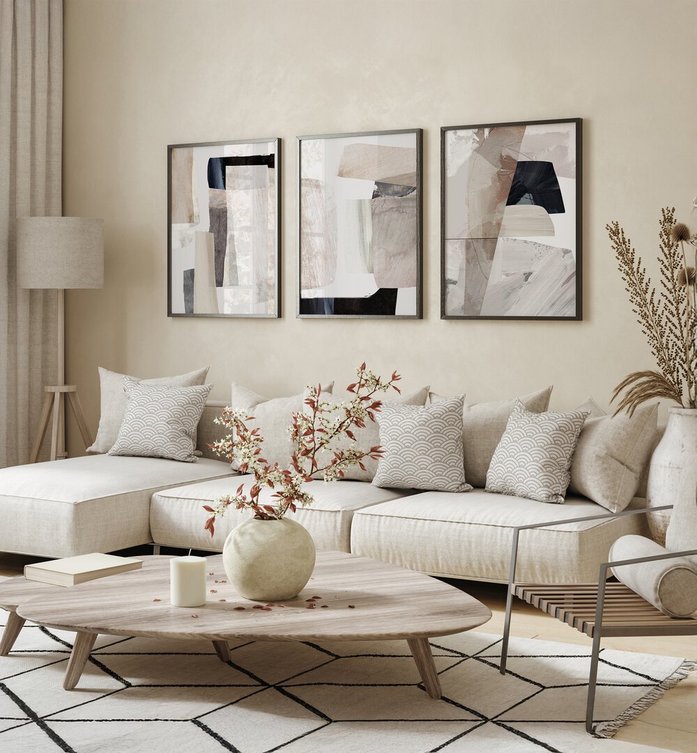 Elevate your home decor with the CLAY CAVES SET, SET OF 3 PAINTINGS, showcasing unique artistry and natural beauty.