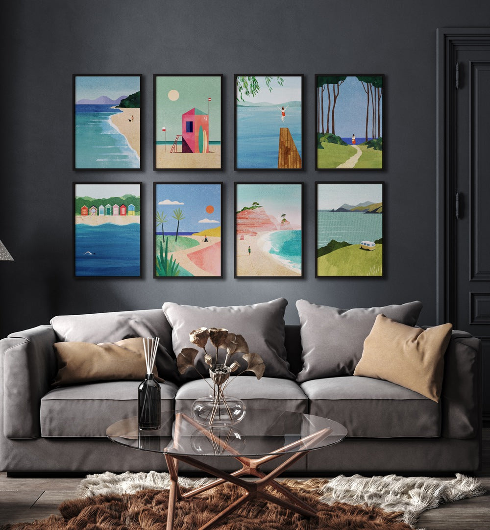 Transform your space with the COASTAL ESCAPE GALLERY WALL, featuring serene coastal art prints for stylish gallery walls.