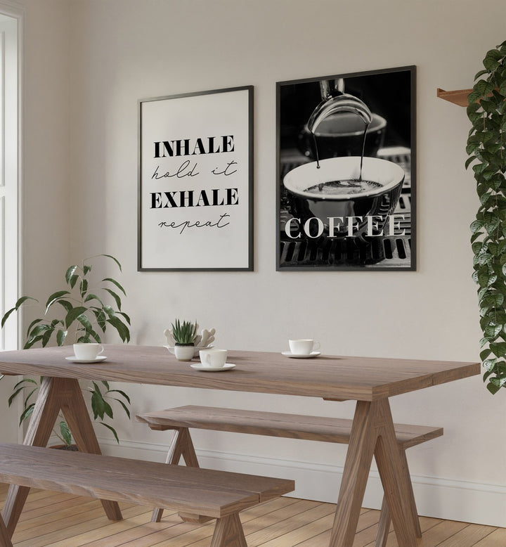 Stylish COFFEE SET I, SET OF 2 PAINTINGS enhancing modern spaces for coffee lovers with minimalist elegance.