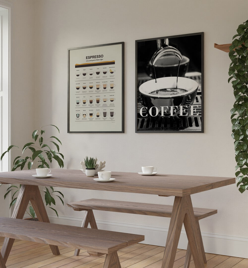 Transform your space with COFFEE SET II, SET OF 2 PAINTINGS, perfect for coffee lovers' kitchens or nooks.