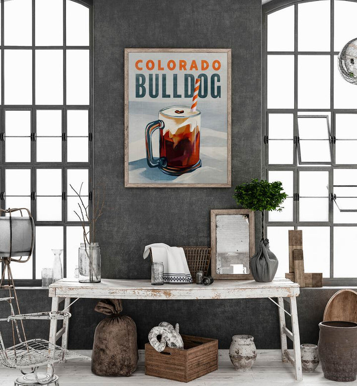 Beautiful COLORADO BULLDOG, BAR art print showcasing a refreshing drink, perfect for cafe lovers’ home decor.