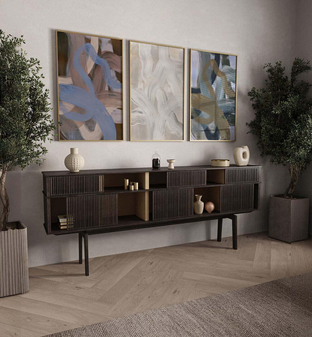 Transform your space with the COLORWAVE BRUSH STROKES SET, SET OF 3 PAINTINGS, showcasing vibrant colors and creativity.