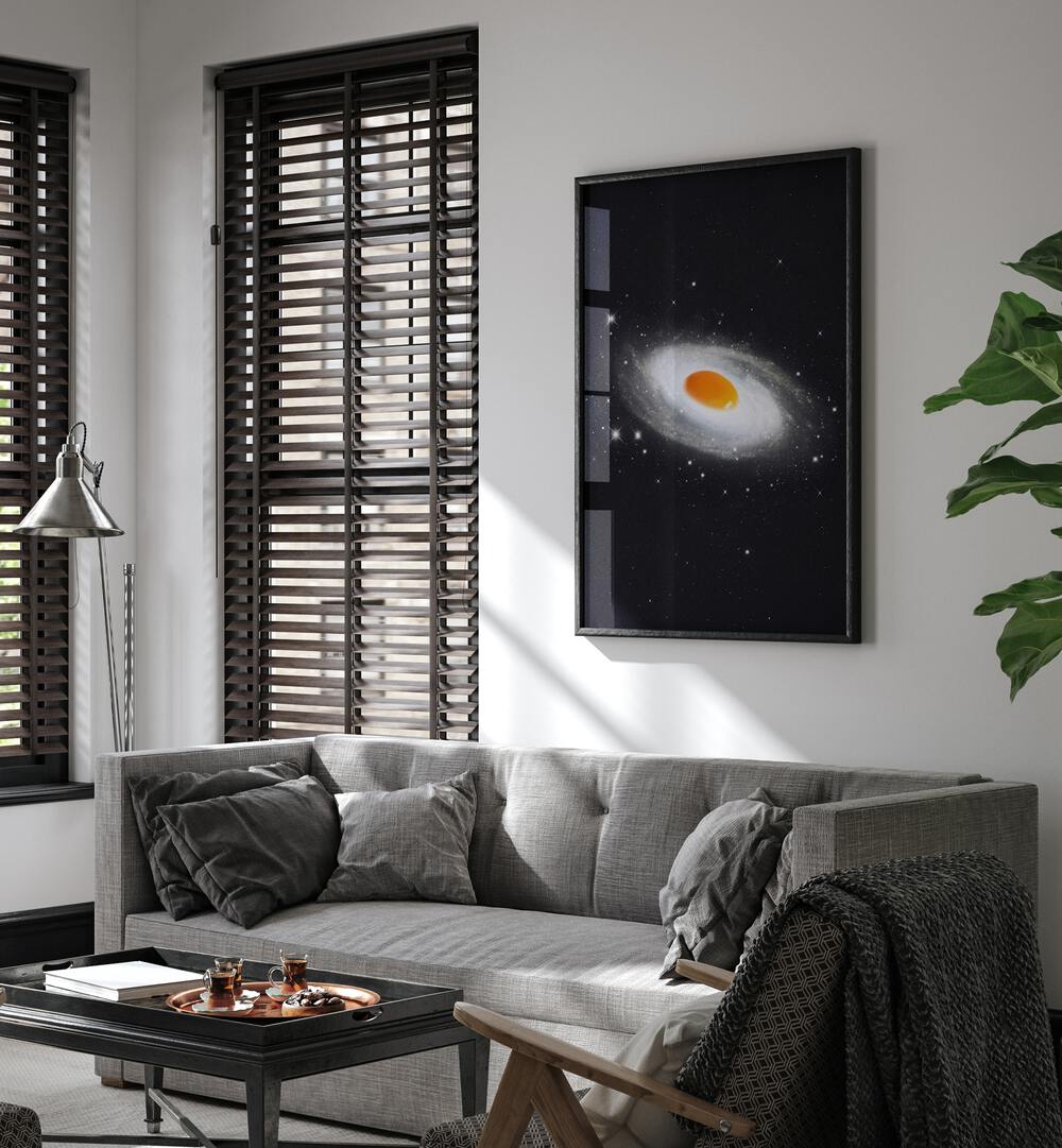 Elevate your decor with the COSMIC EGG, SURREAL ART PRINTS by Vertigo Artography, adding contemporary flair to any space.