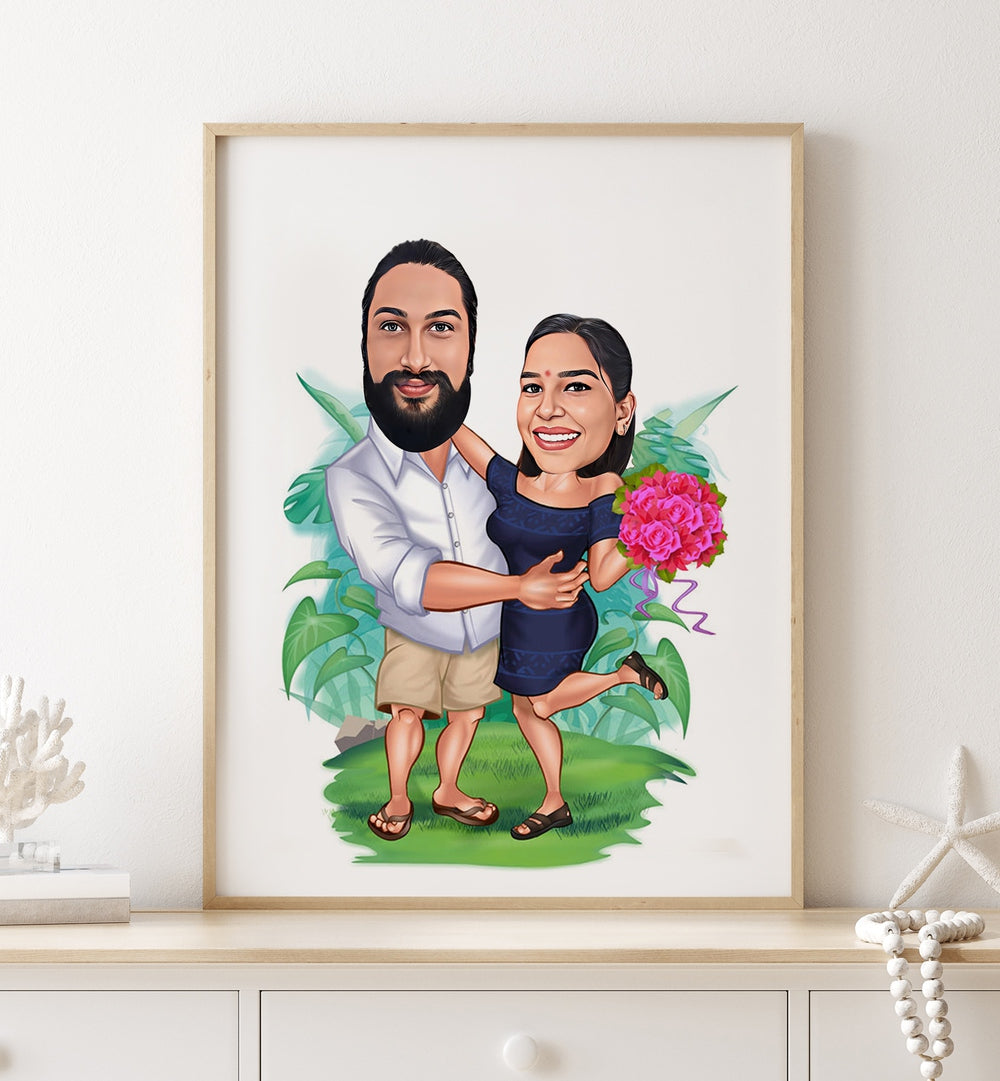 painting - COUPLE CARICATURE by Asianmonk