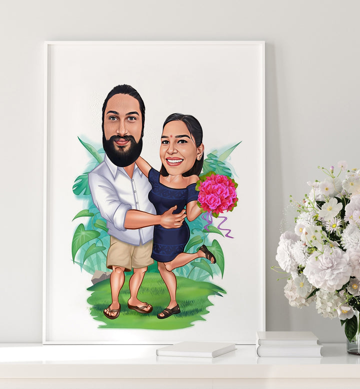 painting - COUPLE CARICATURE by Asianmonk