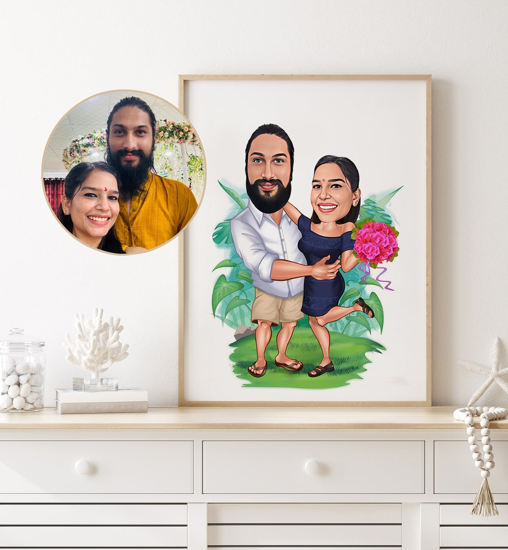 painting - COUPLE CARICATURE by Asianmonk