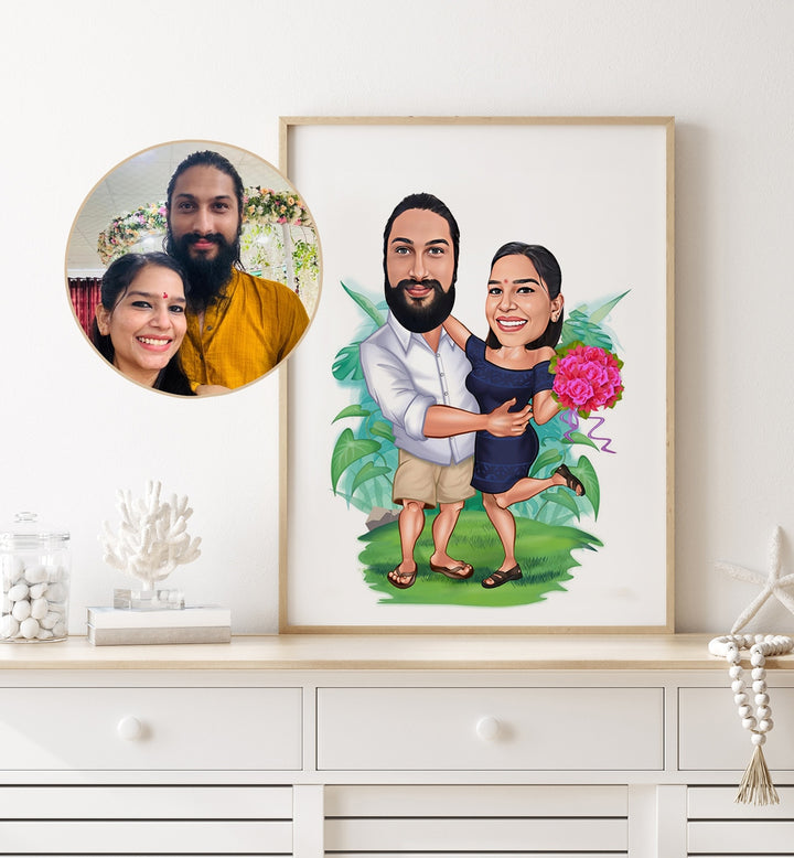 painting - COUPLE CARICATURE by Asianmonk