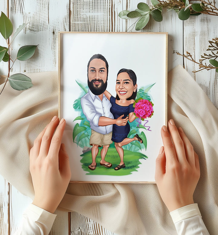 painting - COUPLE CARICATURE by Asianmonk